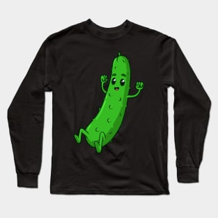 Cartoon Cucumber Long Sleeve T-Shirt